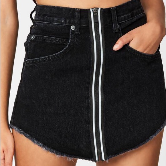 CARMAR - Black beatrice reflective zip front skirt - Picture 4 of 5